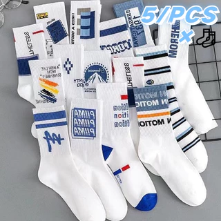 ถุงเท้าผู้ชาย ถุงเท้าข้อยาว ถุงเท้าสไตล์สตรีท สไตล์ฮิปฮอปMen's breathable sweat-absorbing mid-tube socks student