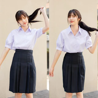 เสื้อนักเรียนหญิง เสื้อนักเรียน ม.ปลาย สีขาวโอโม่ Sz.36-50 (มีบิล)