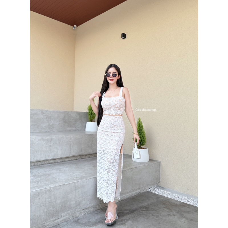 LILY เซ็ต 2 ชิ้น[เสื้อ+กระโปรง]เซ็ตลูกไม้สวยแบบตัวมารดา ชุดเซ็ตน่ารักๆ ชุดเซ็ตใส่เที่ยว ชุดสวยๆ - รูปที่ 4