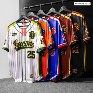 (ส่งจากไทย🇹🇭) เสื้อเบสบอล Oversize | Bacon 25
