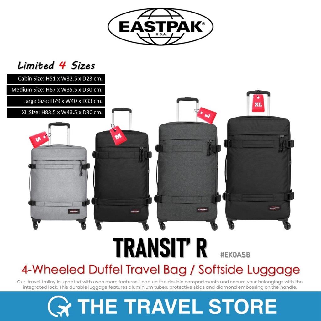 Eastpak TRANSIT' R Wheeled Duffel Travel Bag / Softside Luggage  กระเป๋าเดินทาง แบบผ้า