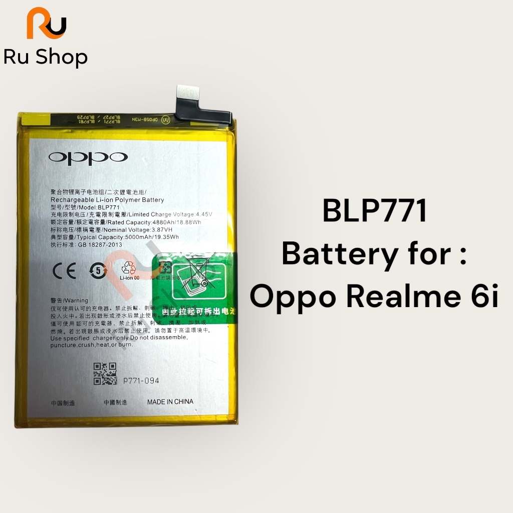 แบตเตอรี่ แท้ Oppo Realme 6i BLP771 5000mAh ส่งจาก กทม