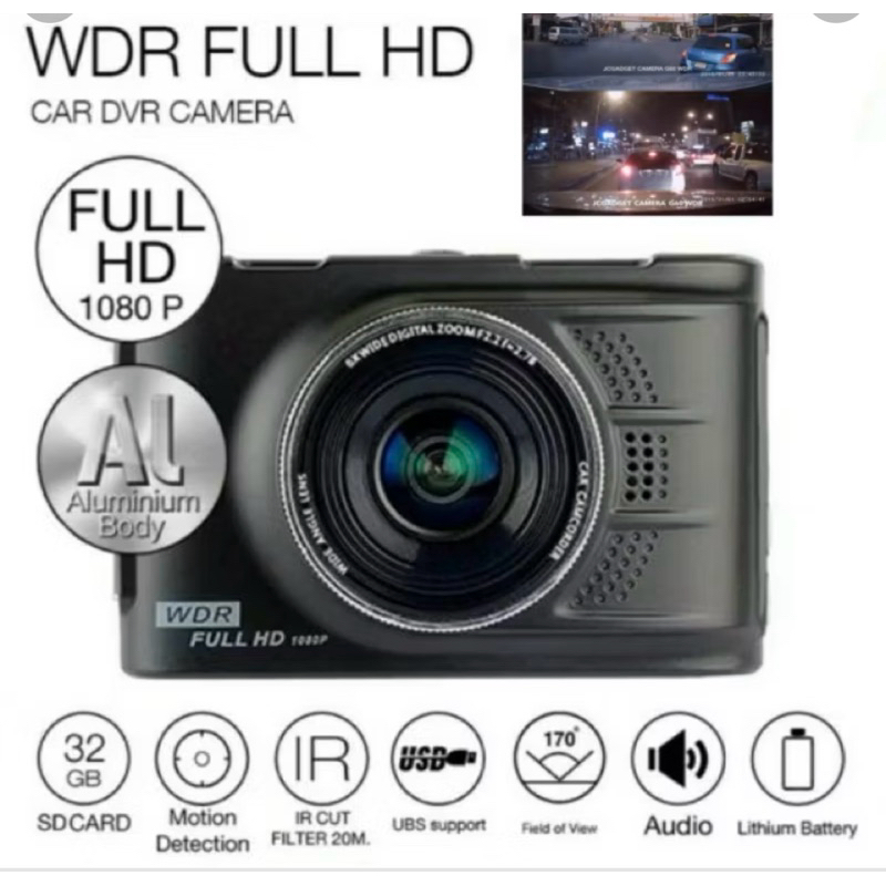 กล้องติดรถยนต์ รุ่นG60Novatek96223 WDR จอภาพ 3นิ้ว เลนส์ 170องศา (สีดำ)