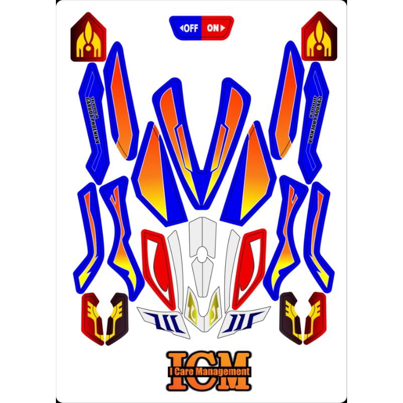 Stickers PVC Crush Gear สติ๊กเกอร์ PVC ลาย Garuda Phoenix V 16006A Speed Gear ปี 2002