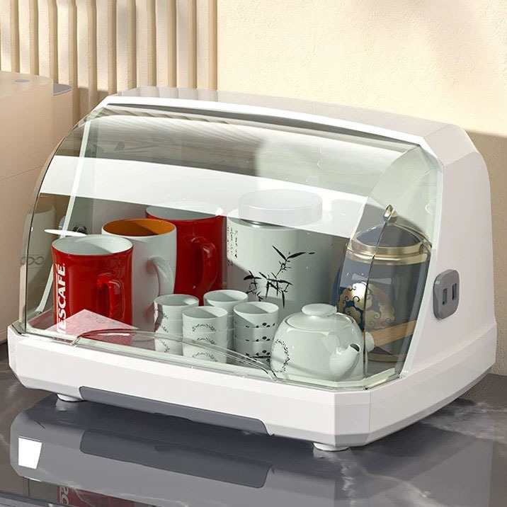 JUYBOS ที่คว่ำจาน ที่เก็บถ้วย ที่เก็บขวด กล่องเก็บจาน กันฝุ่นละออง กันแมลง ห่างจากฝุ่น มีฝาปิด