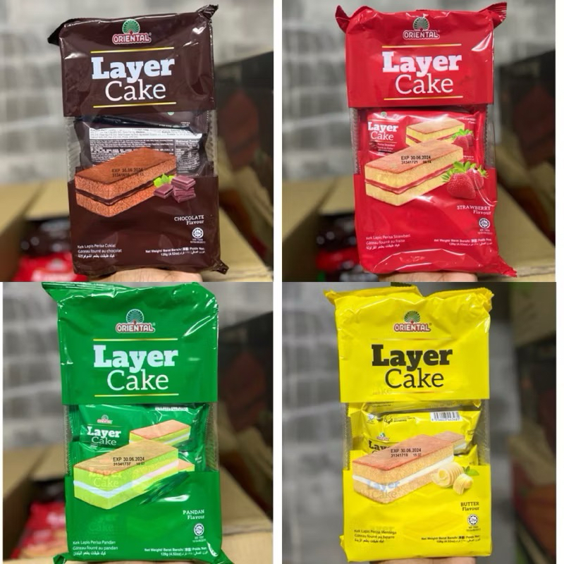 เลเยอร์เค้ก ขนมเค้ก Oriental Layer Cake ขนาด 128 กรัม มีหลายรส