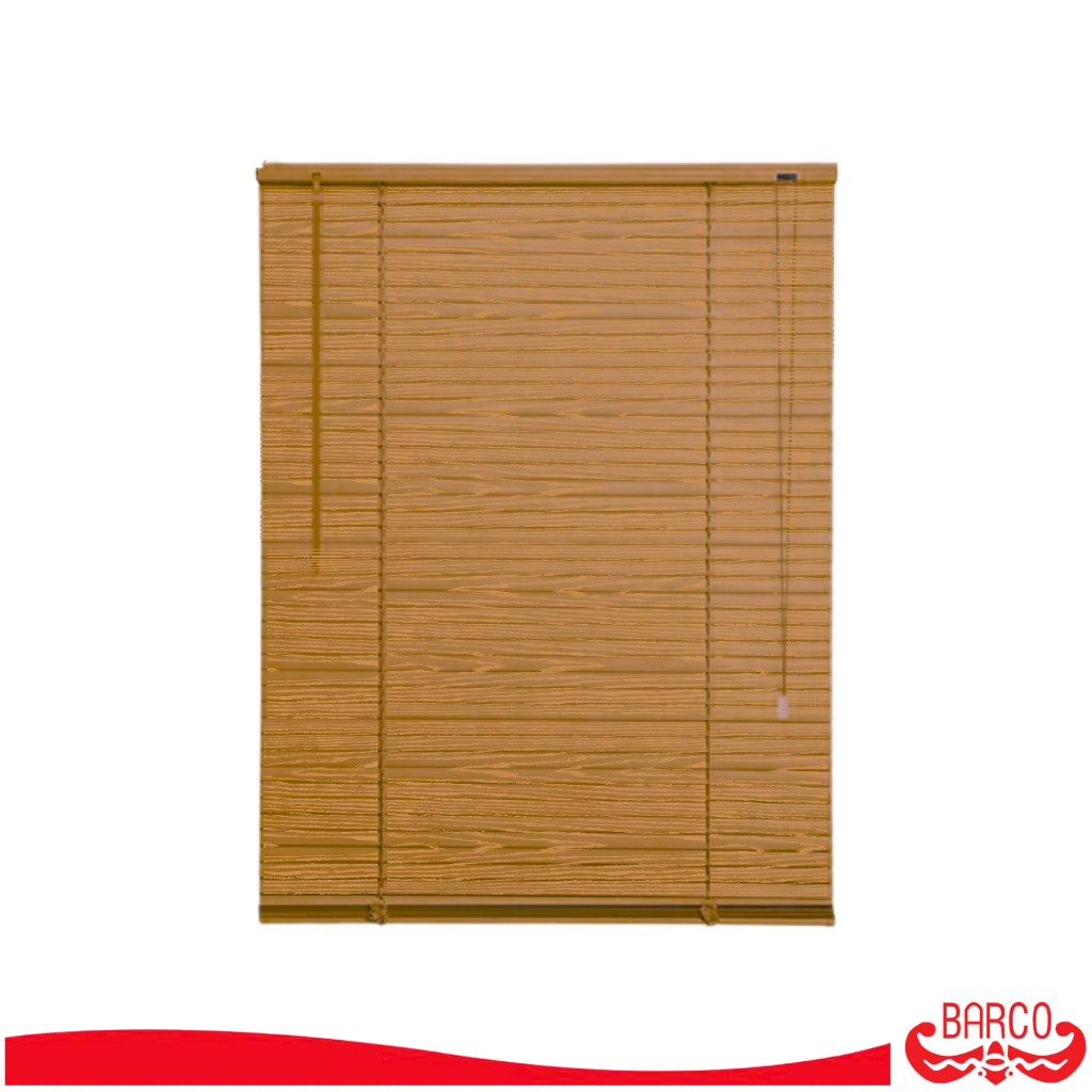 BARCO มู่ลี่ PVC ขนาด 1 นิ้ว สีลายไม้