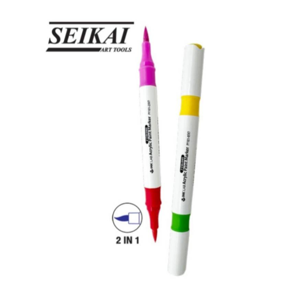 SEIKAI ชุดปากกา ACRYLIC 12 INKLAB 24สี (12ด้าม 2IN1) ปากกาสี ปากกาอะคริลิค ปากกา สมใจเครื่องเขียน Somjai — صورة 2