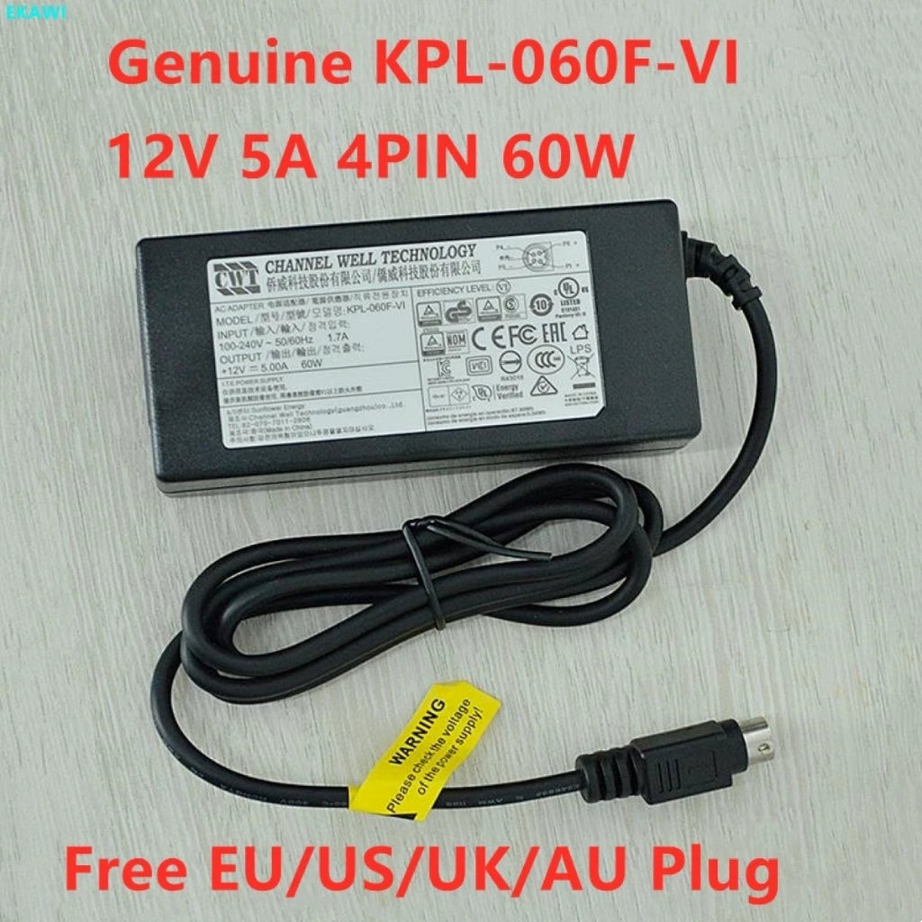 แท้ ใหม่ HIKVISION 12V 5A 60W ( 4 Pin ) CWT AC Adapter สำหรับ HIKVISION แหล่งจ่า
