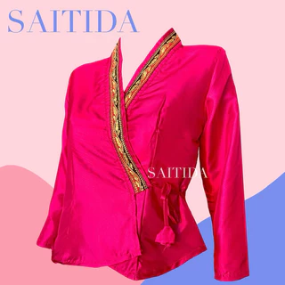 เสื้อไทเขินผ้าไหมแก้ว หลากหลายสี เสื้อมีไซส์ 34-48