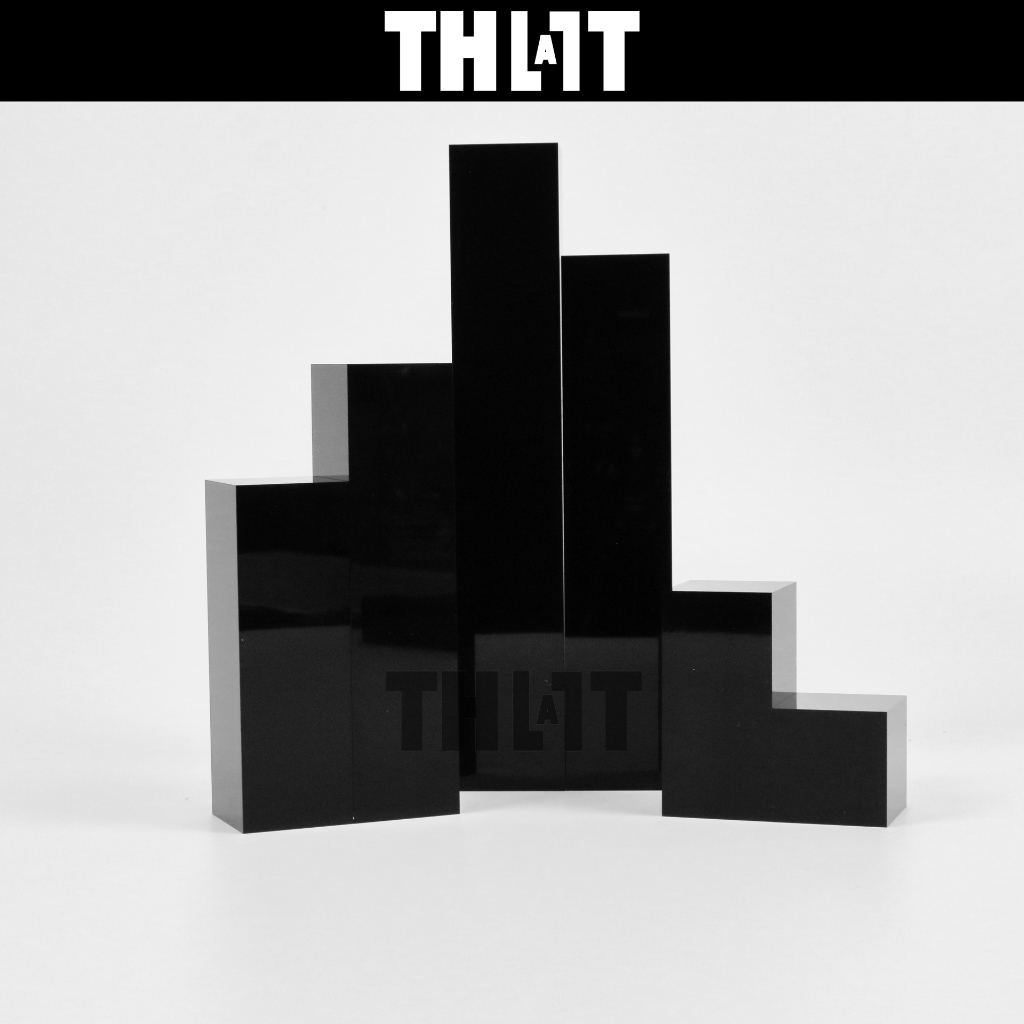 อะคริลิคสีดำเงา แบบสี่เหลี่ยมหนา 5 Cm แท่นวางถ่ายสินค้า ชั้นวางโชว์สินค้า CubeDIY Thatisall..