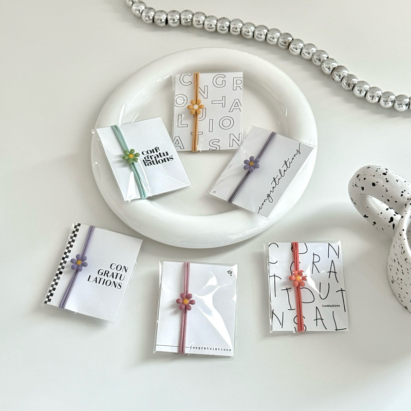 [พร้อมส่ง] 'ยางมัดผมดอกไม้ congratulations' ของขวัญ ของขวัญปัจฉิม ของแจก *รบกวนอ่านรายละเอียดก่อนสั่งซื้อ