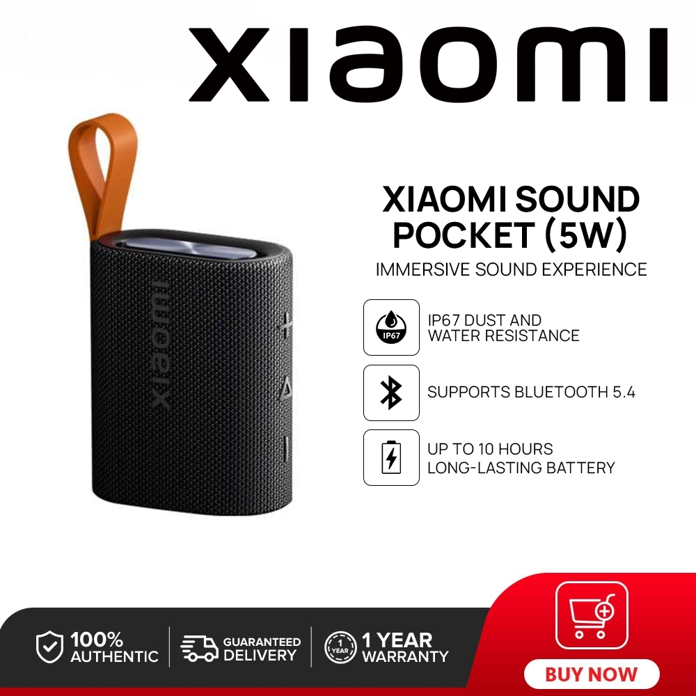 ลำโพงบลูทูธ Xiaomi Sound Pocket Bluetooth Speaker กันน้ำกันฝุ่น IP67 ลำโพงบลูทูธขนาดพกพา ใช้งานนาน 10 ชั่วโมง