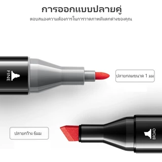 MW ปากกามาร์คเกอร์ 2 หัว ปากกาเมจิก ปากกาวาดภาพ Marker ชุด สำหรับวาดภาพ มาร์คเกอร์ อุปกรณ์ศิลปะ เครื่องเขียน 60/80/120สี