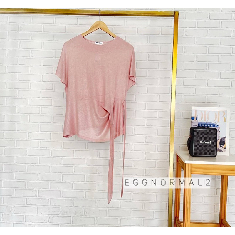 ANGEL STYLE ❤️T227 เสื้อยืดสล๊าฟผูกข้างคอกลมไหล่ล้ำ ผ้าสล๊าฟเงานำเข้า - รูปที่ 4