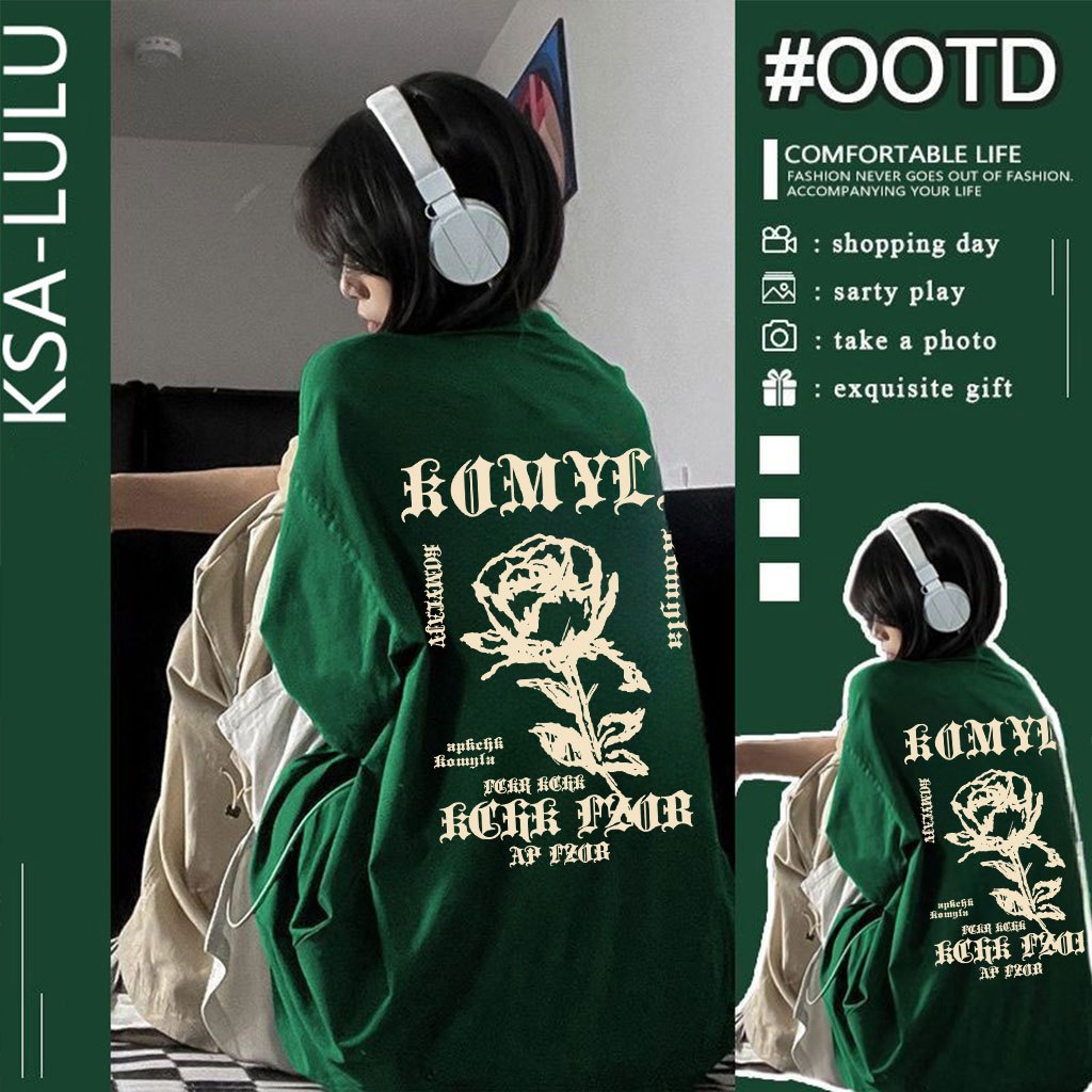 เสื้อยืดสกรีนลายวินเทจผู้หญิงเท่ๆ oversize ผ้าฝ้าย 100% เสื้อผ้าสาวอวบไซร์ใหญ่ เสื้อโอเวอร์ไซซ์เกาหลีที่กําลังฮิต ฮิปฮอป - รูปที่ 2