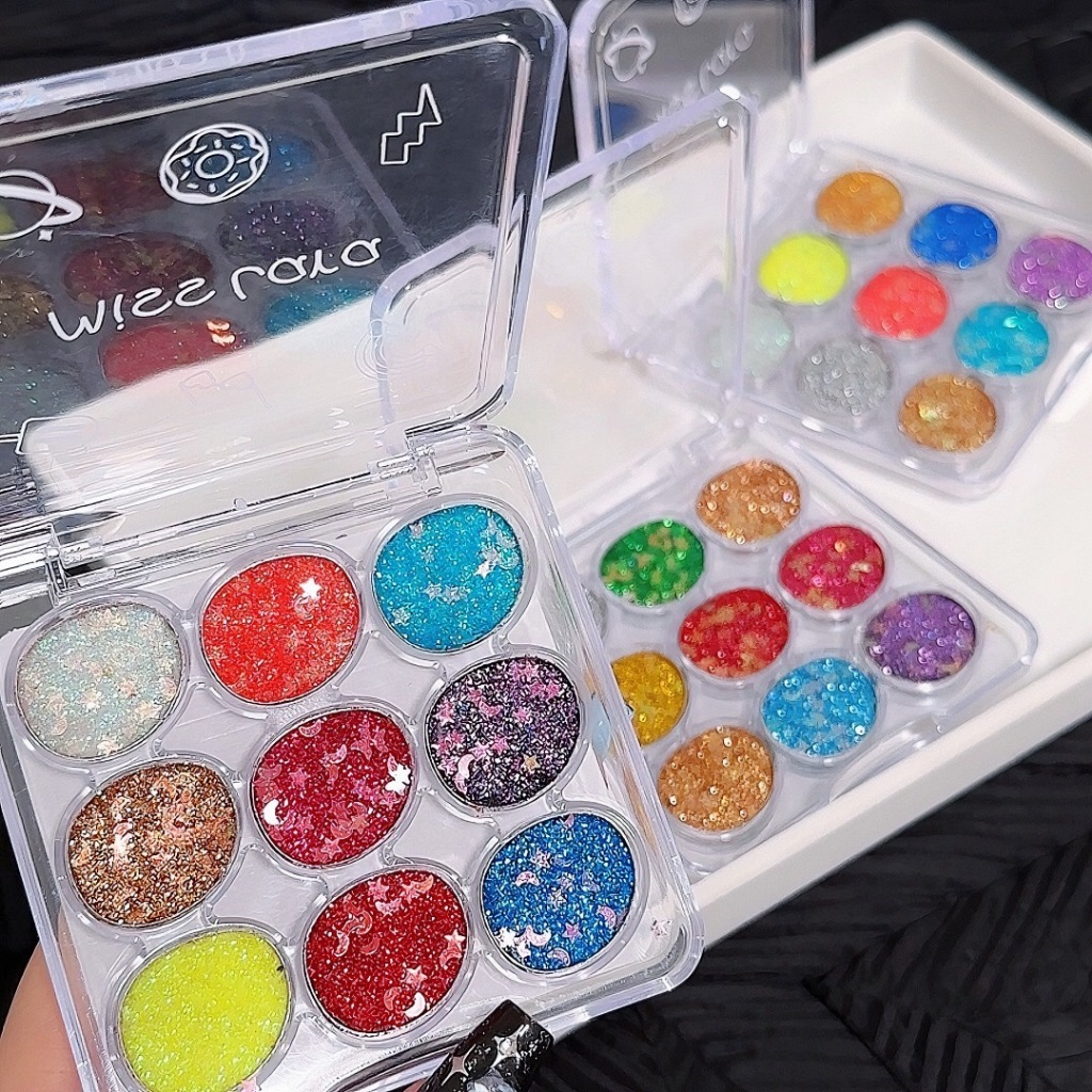 พร้อมส่งค่ะ Miss lara อายแชโดว์กลิตเตอร์ สีสวย แวววาว 1 ตลับ 9 เฉดสี No.MS-163B