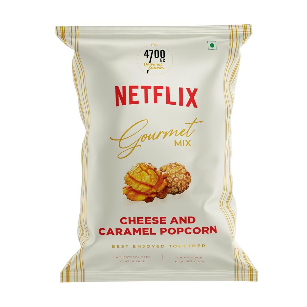 4700BC Netflix ป๊อปคอร์น Cheese & Caramel Popcorn, 50g