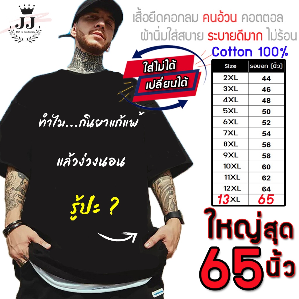 🔥มาใหม่🔥เสื้อไซส์ใหญ่ พิเศษ!! COTTONแท้100% สกรีนเรืองแสง อก 40 - 67 นิ้ว สไตล์วินเทจ ลายยาแก้แพ้