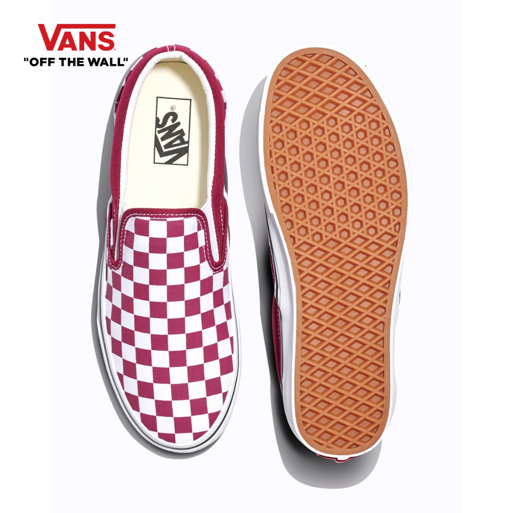 VANS CLASSIC SLIP_ON - COLOR THEORY CHECK RHODODEN รองเท้า ผ้าใบ VANS ชาย หญิง