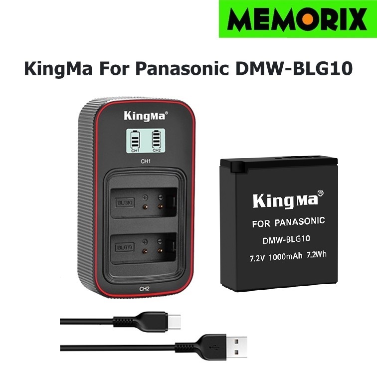 Kingma For Panasonic DMW-BLG10 (1000mAh) Rechargable Battery / LCD DUAL USB charger For Panasonic DM