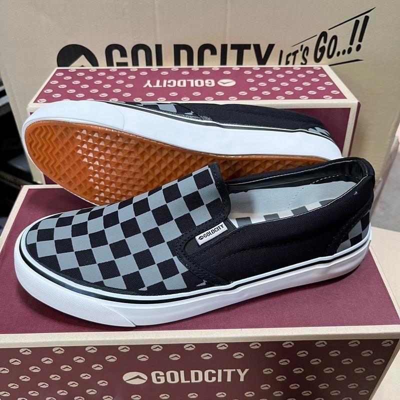 NFshoes Goldcity GC901 รองเท้าสลิปออนผ้าใบแฟชั่นทรงคลาสสิค ลายหมากรุก (โกลด์ซิตี้) SIZE 39-45 slipon รูปที่ 6