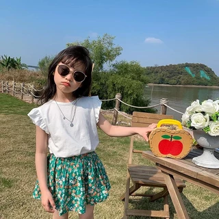 เสื้อยืดเด็กผู้หญิง Lovely soft แขนปีกผีเสื้อ สีพาสเทลสดใส น่ารักๆ ผ้าร่องนุ่มๆ สำหรับเด็ก 1- 4 ขวบ (เลือกสี/เลือกไซส์)