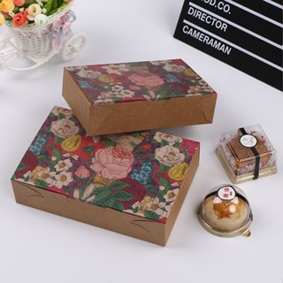 💞10ใบ💞กล่องคราฟ ใส่ขนม ลายกุหลาบ กล่องใส่คุกกี้