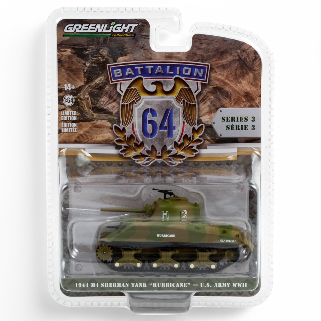 Greenlight | 1944 M4 Sherman Tank - Hurricane - U.S. Army WWII - 66th Armor Regiment สเกล 1:64 61030