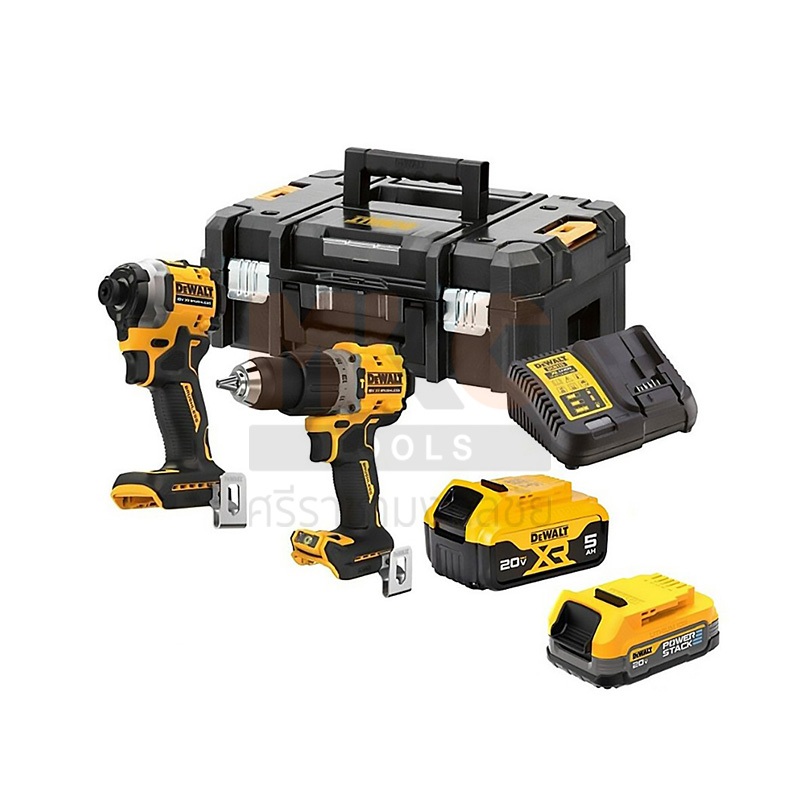 Dewalt สว่านกระแทกและไขควงกระแทก ไร้สาย 20V DCK2050P1E1T-B1 รวม DCF850+DCD805 เซต