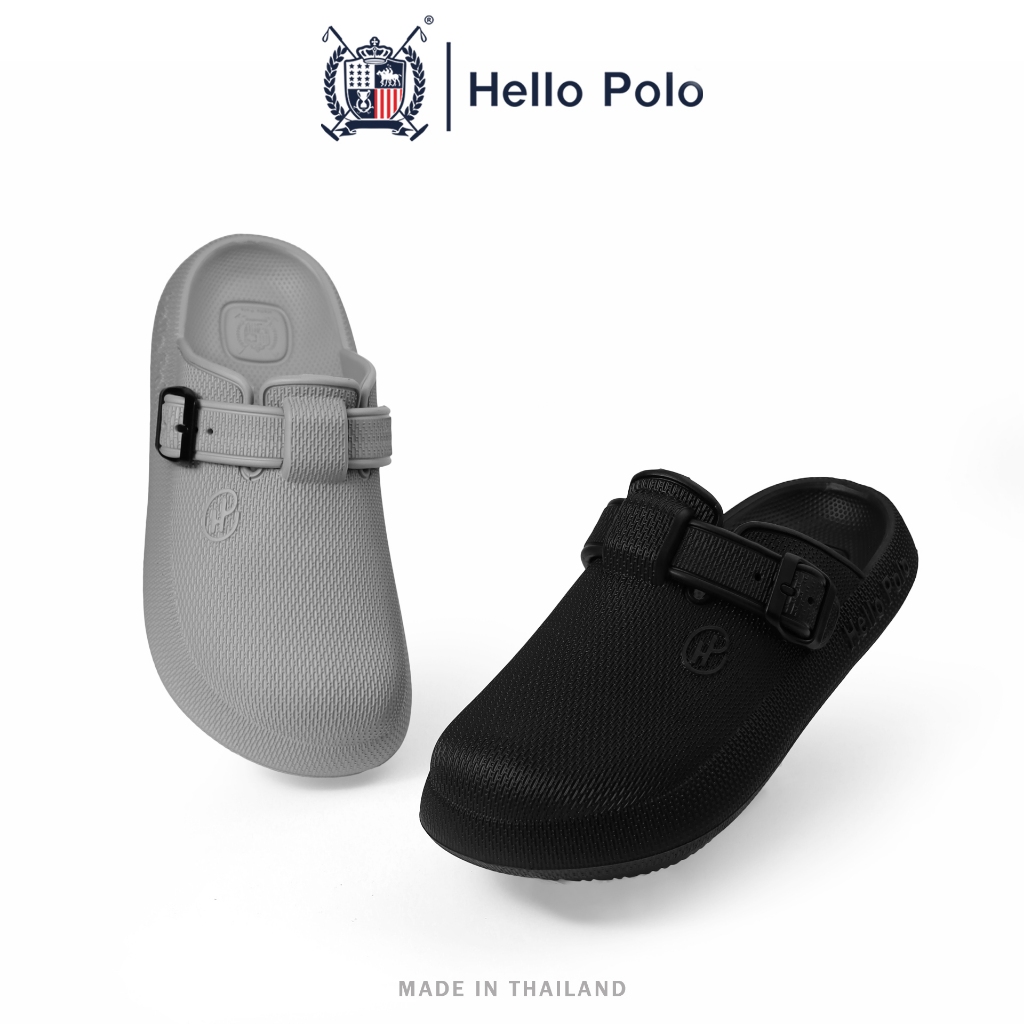 Hello Polo รุ่น HP8047 รองเท้าแตะแฟชั่นแบบสวม พื้นนุ่มน้ำหนักเบา Unisex ลำลอง แบบพกพา วัสดุ EVA แฟชั่น