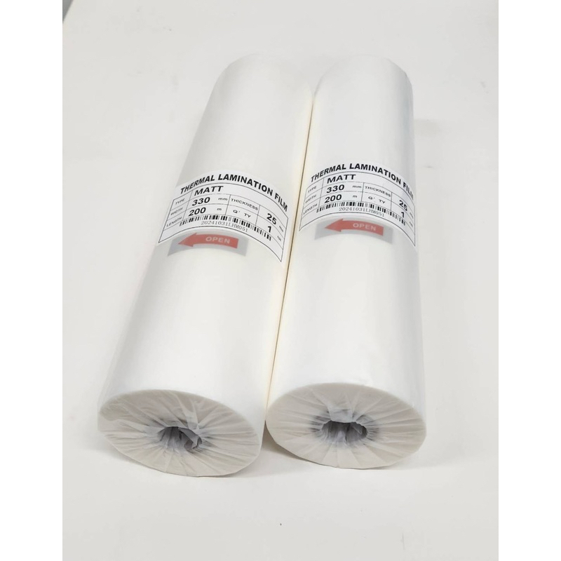 ฟิล์มลามิเนต ฟิล์มเคลือบยูวี  Matt  ชนิดด้านหน้า 330mm ความยาว 200m25mic