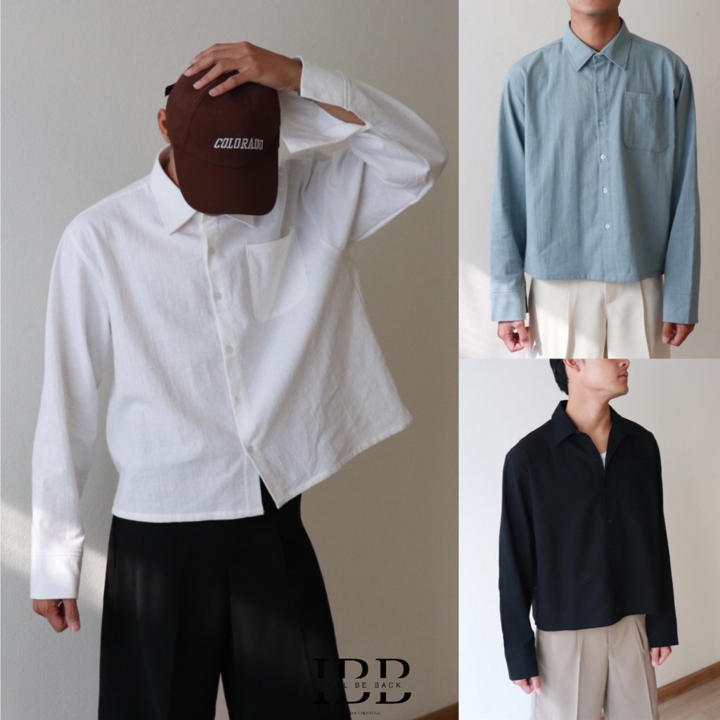 IBB SIGNATURE BOXY SHIRTS เสื้อเชิ้ตผ้าฝ้ายแท้ทรงบ็อกซี่