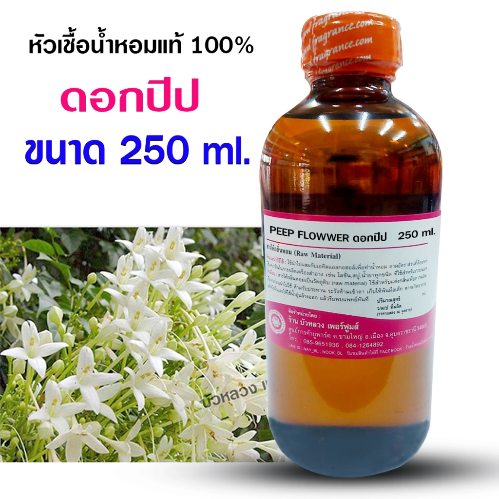 หัวเชื้อ น้ำหอม 100% กลิ่นดอกปีป / กาสะลอง 250ml., 1 ลิตร เข้มข้น หอมดอกไม้ {{ พร้อมส่ง }} - Bualuang Perfume