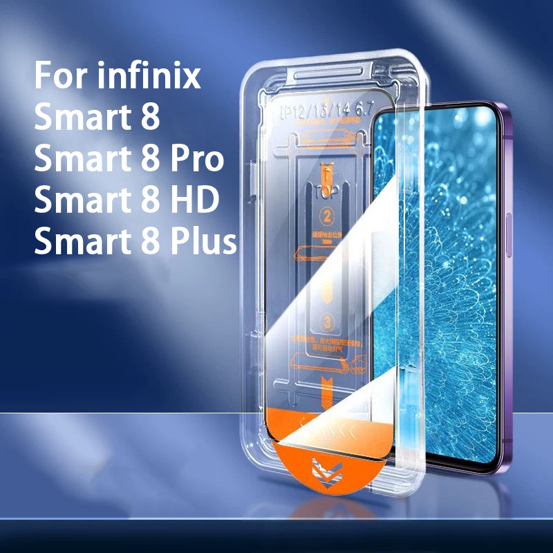 One-Click Full HD ฟิล์มกระจกเต็มจอ ป้องกันหน้าจอสำหรับ infinix Smart 8 HD Smart8 Plus Pro 4G 50 Note 30 50i