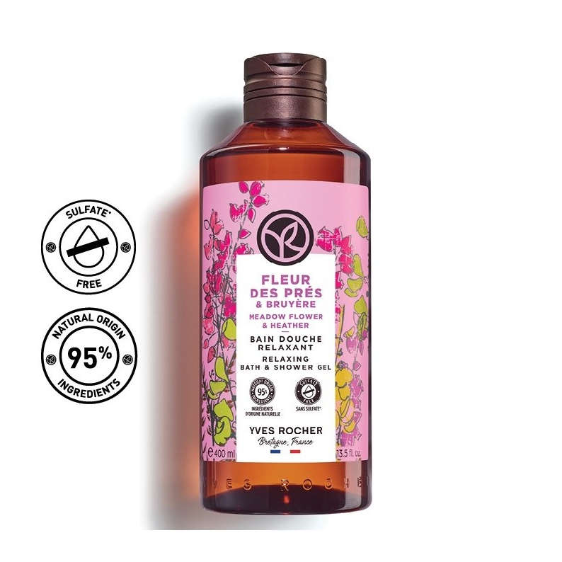 Yves Rocher Meadow Flower & Heather Relaxing Bath & Shower Gel 400 ml