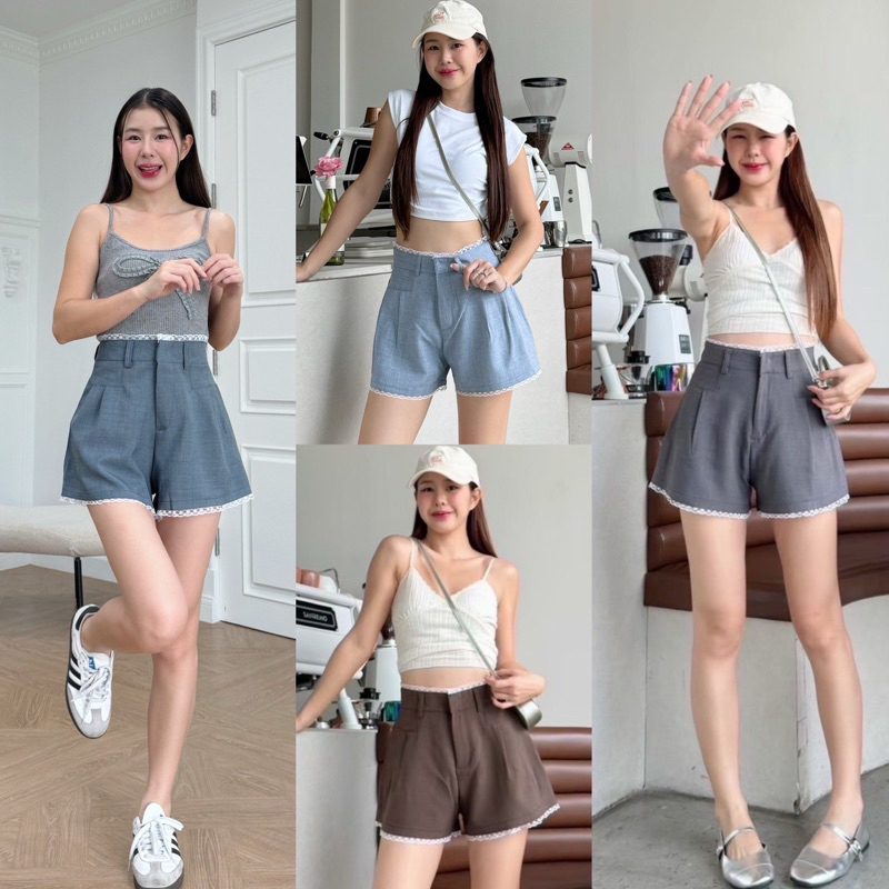 พร้อมส่ง!! กางเกงขาสั้นสไตล์เกาหลี แต่งลูกไม้ ผ้าสโนว์ สาวๆต้องมีติดตู้ ราคา ถูกที่สุด ดีลบีเคเค แกลเลอรีภาพที่ 2