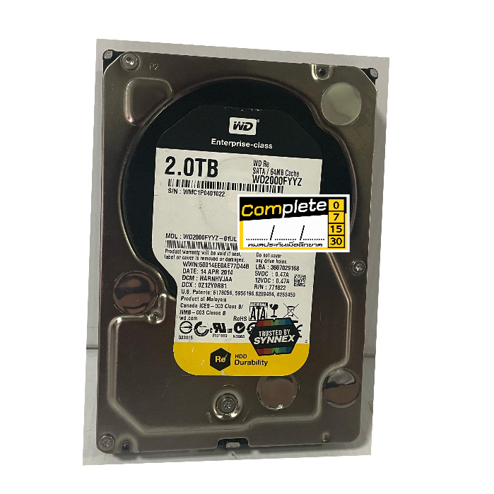 HDD(ฮาร์ดดิสสำหรับPC/ตั้งโต๊ะ)/3.5/SATA3/WD/Enterprise-class/RPM7200/2TB/WDRe//