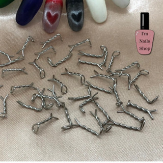 ลวดดึงลายหัวใจ แม่เหล็กเงินยาว ตกแต่งเล็บ (ต้องใช้แม่เหล็กแร…