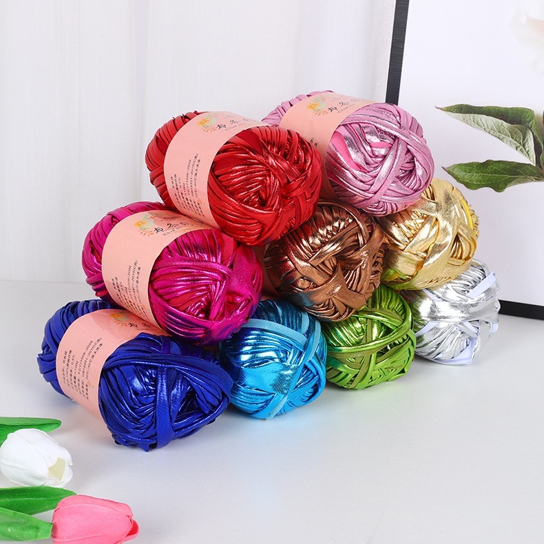 (พร้อมส่งจากไทย) ไหมเมทัลลิค สีเมจิก แวววาว สําหรับถักกระเป๋า DIY
