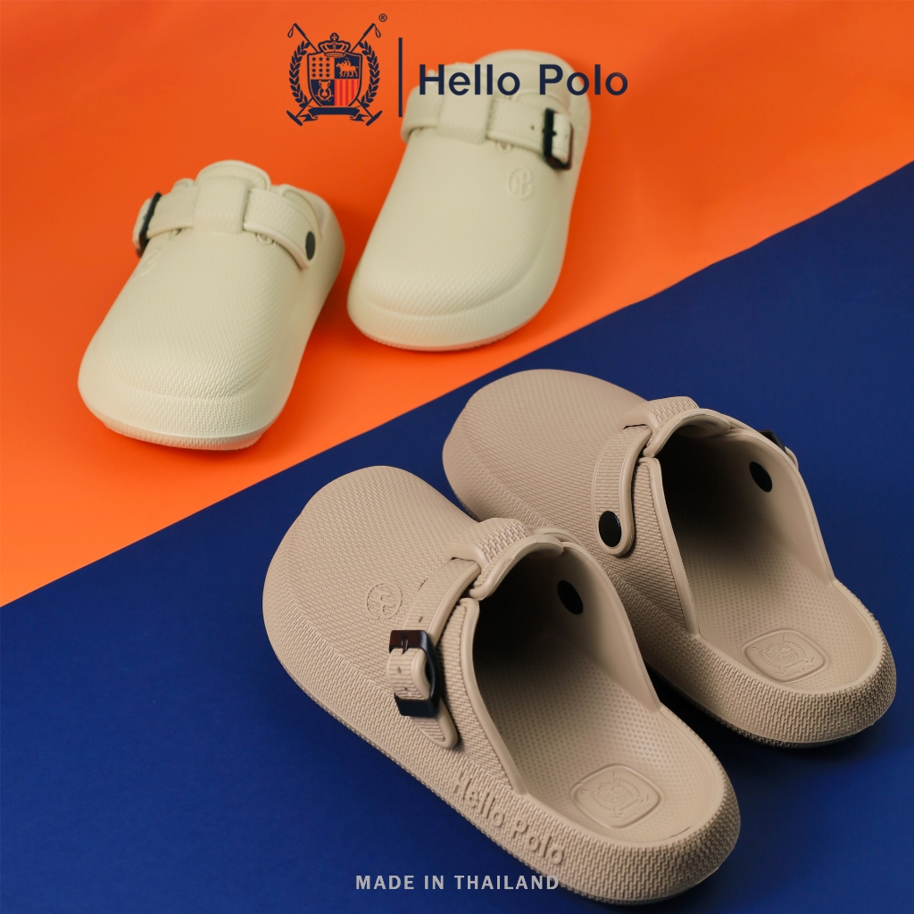 Hello Polo รองเท้าแฟชั่น รองเท้าเปิดส้น ทนต่อการสึกหรอ พื้นหนา กันลื่น วัสดุ EVA พื้นนุ่มมาก เบาสบาย เหมาะกับฤดู HP8047