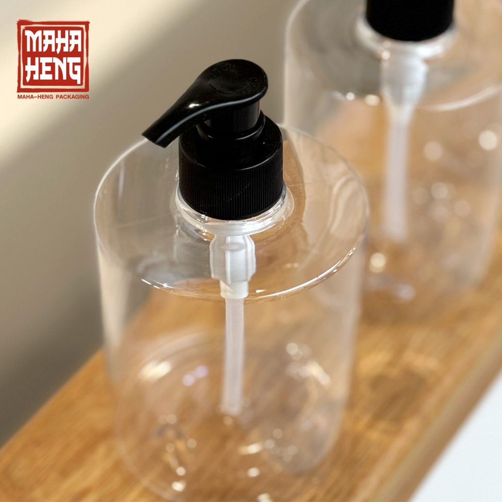 ขวดปั๊มทรงหรูหรา ทรงกระบอก ขวดสบู่เหลว ขวดปั๊มทำแบรนด์ ขนาด 500ML พร้อมจัดส่ง มหาเฮงบรรจุภัณฑ์