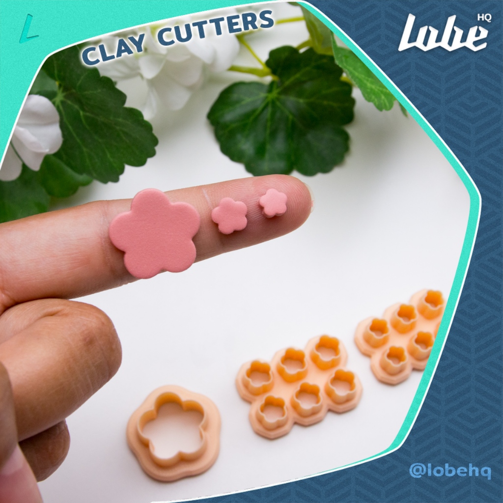 พิมพ์กดดินโพลิเมอร์รูปทรงดอกเดซี่มีรู A/ Hollow Daisy Five Petal Shape A Polymer Clay Cutter/ Clay Mold Tools