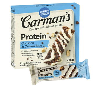 คาร์แมนโปรตีนบาร์ Carman'S Cookies & Cream Protein Bar 5ชิ้น/กล่อง