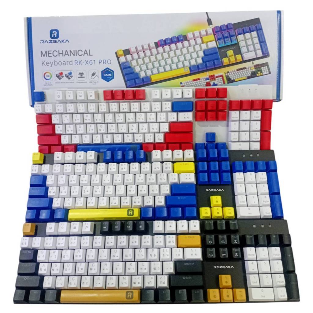 Keyboard Gaming Mechanical (RED Switch) Razeak  # RK-X61PRO
