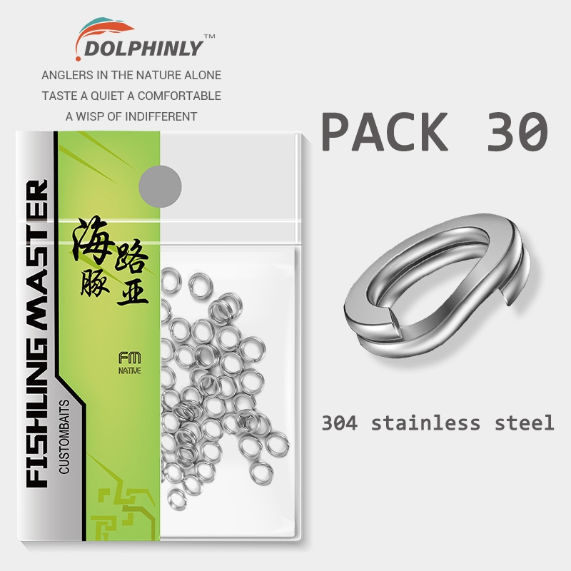 DOLPHINLY ห่วงแสตนเลส 304 สำหรับใส่เหยื่อตกปลา
