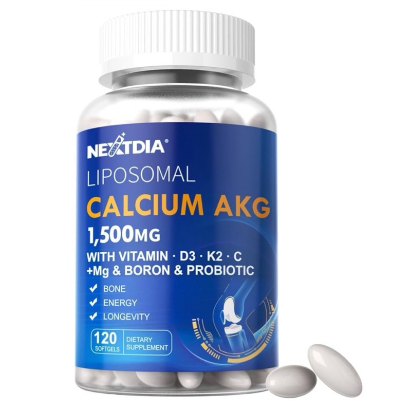 LIPOSOMAL CALCIUM AKG 1500 MG ( เสริมสุขภาพกระดูก กล้ามเนื้อ )( 60-120 ซอฟ์ทเจล )