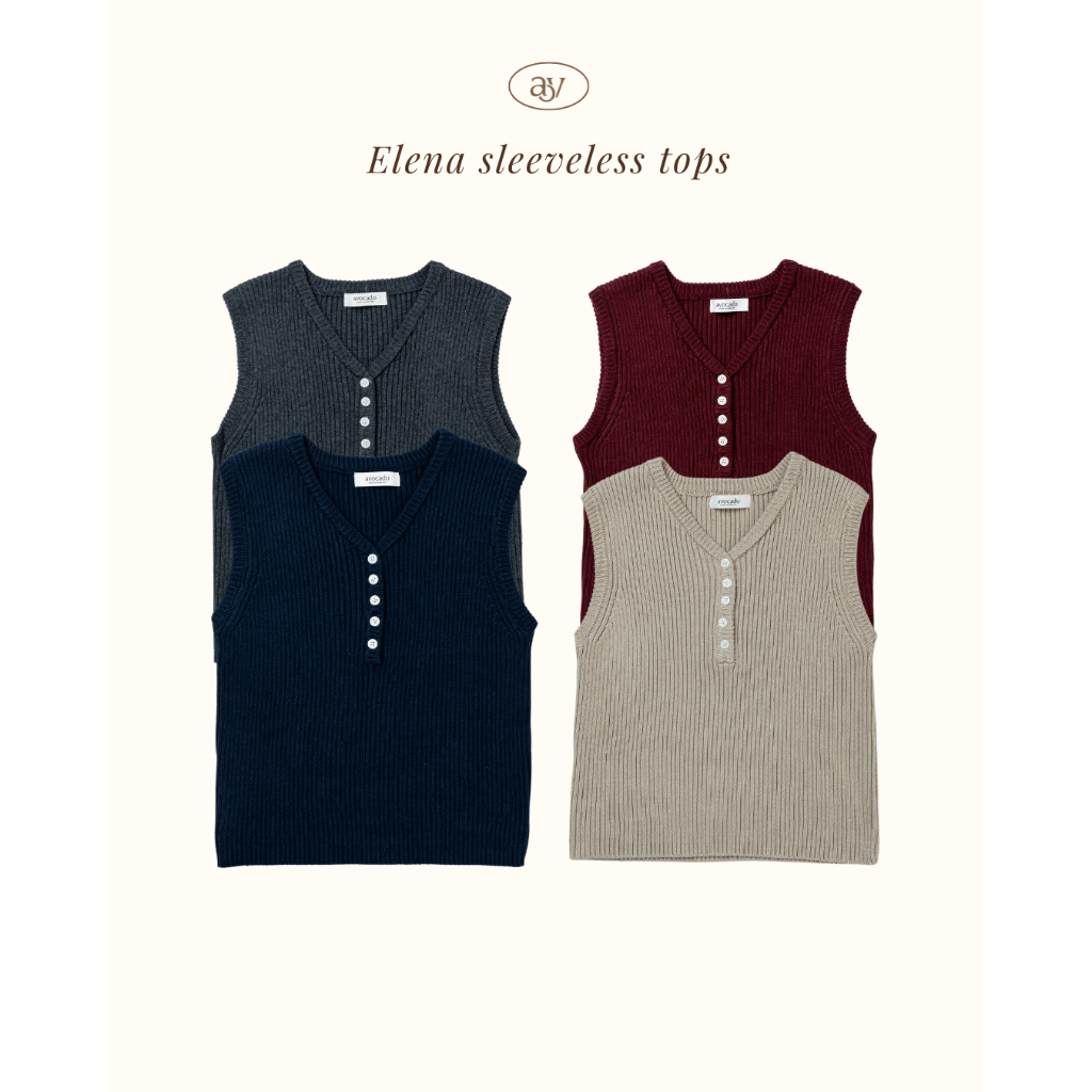 avo Elena sleeveless topsเสื้อกล้ามผ้าร่องไหมพรมคอวีรุ่นนี้ผ้านุ่มมากๆค่า