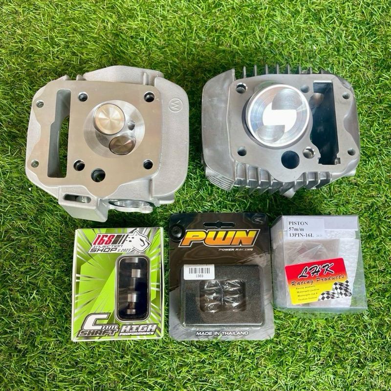 ชุด57-59-60/2V ฝาวาล์ว28/24แคมแต่ง168shop ลูกLHKสลัก13พร้อมหลบวาล์ว สปริงแต่งpwn ใส่125RSXIบังลม ไนท