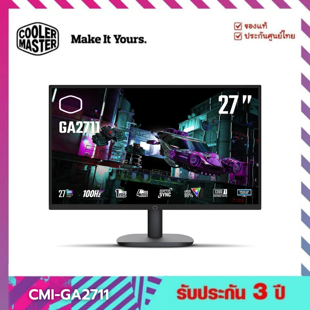 จอเกมมิ่ง 27" Cooler Master - Monitor 27" 2K QHD Flat 100Hz IPS  รับประกันศูนย์ไทย 3 ปี
